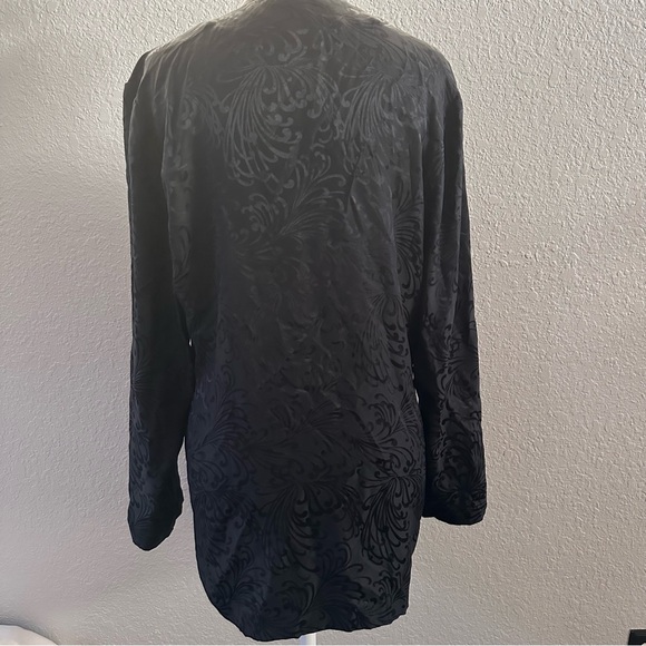 Silk Studio 100% Silk Black Patterned Jacket – Size 10 - Picture 4 of 7